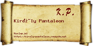 Király Pantaleon névjegykártya